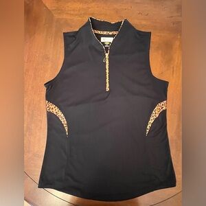 Greg Norman tank with leopard accents